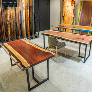 Escritorio ejecutivo moderno al por mayor de madera nueva moda japonesa con mesa de resina epoxi para el vestíbulo del hotel muebles de restaurante - Product Image 6