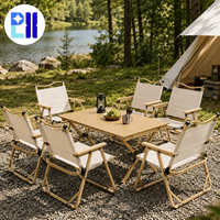 Ensemble table et chaises de camping robustes, pliables et portables, meubles d'extérieur pour pique-nique familial