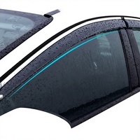Nouvelles visières de fenêtre 4 pièces avec garniture chromée, déflecteurs de vent pour voiture, protection contre la pluie, ruban adhésif puissant, réduction du bruit du vent, compatibles avec Hilux