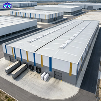 Structure de charpente en acier préfabriquée pour entrepôt industriel, usine, usine de fabrication avec conception résistante au vent