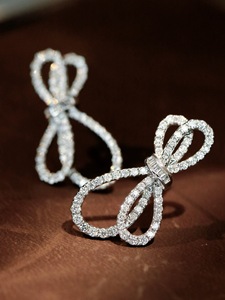 Xinfly Hot Sale Fashion 18K Real Gold 0.84CT Natural Diamonds Luxury Butterfly Ribbon <b>Earrings</b> <b>Stud</b> Au750 <b>Fine</b> Jewelry Women - Product Image 5