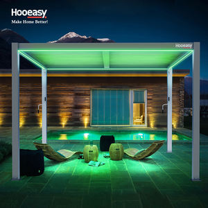 Pérgola Motorizada <span class=keywords><strong>Tubular</strong></span> Hooeasy para Exteriores con Iluminación RGB - Product Image 1
