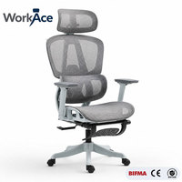 Chaise de bureau ergonomique moderne avec profondeur de siège réglable, soutien lombaire flottant adaptatif, accoudoirs 9D, base en aluminium - Utilisation en chambre