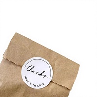 Étiquettes adhésives personnalisables en papier couché noir et blanc imprimées en couleur, en stock, pour emballages de café, lait et thé