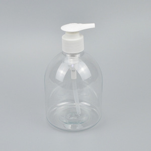 Botella de emulsión transparente de 500 ml para desinfectante de manos con bomba, color personalizable y descuento por volumen. - Product Image 1