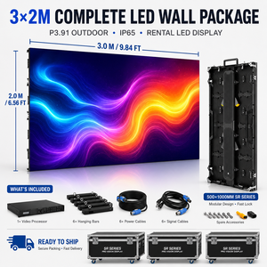 P3.91 Outdoor Rental LED Display 500x500 IP65 Waterproof Stage Video Wall For DJ Booth Concert Event