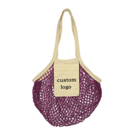 Bolsas de malla de algodón reutilizables, bolsa de mercado para embalaje de frutas y verduras, bolsa de red para compras con monedero, bolsa de tela