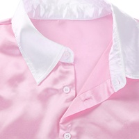 Sissy hommes robe femme de chambre Cosplay Costume manches bouffantes avant boutonné robe avec tablier et bandeau pour Halloween