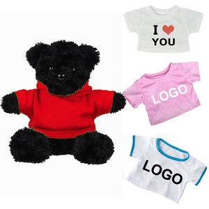 Orsetto di peluche rosa carino per bambine, personalizzabile con stampa LOGO, orsetto di peluche morbido con maglietta bianca - Product Image 5