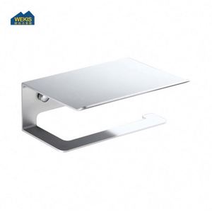 Newest 304 Stainless Steel Black Wall Mounted Bathroom Roll Tissue Toilet Holder With Mobile Phone <b>Shelf</b> - Product Image 2