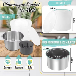 DIY <b>Plastic</b> & Stainless Steel Wine Bottle Chiller with Customized Color for <b>Bucket</b> Ice Mold Party Use - Product Image 5