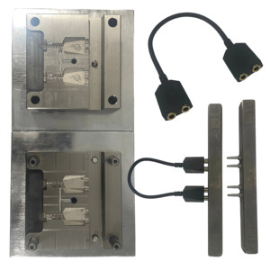 Máy tính tai nghe kép 3.5mm âm thanh Jack <span class=keywords><strong>Adapter</strong></span> chuyển đổi cáp khuôn với vỏ bọc PVC - Product Image 1