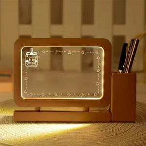 Tablero de mensajes luminoso acrílico, tablero de pantalla <span class=keywords><strong>LED</strong></span> recargable, tablero <span class=keywords><strong>fluorescente</strong></span> de Ambiente de notas de escritorio reescribible, <span class=keywords><strong>pizarra</strong></span> blanca - Product Image 5