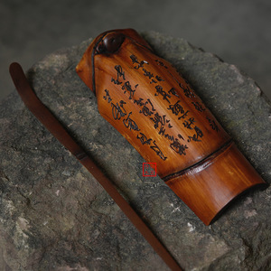 Cuillère à thé en bambou antique de qualité supérieure, sculptée à la main, fabriquée à partir de matériaux anciens, accessoire d'ensemble de thé. - Product Image 3