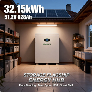 Batterie au lithium 51,2 V 48 V 628 Ah 32 kWh pour système d'énergie solaire, sur pied avec roues - Product Image 1