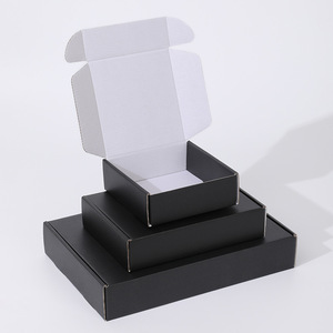 <b>Black</b> Corrugated Cardboard <b>Box</b> A4 Size Folding Packaging Extra Hard Rectangle Kraft Material - Product Image 2