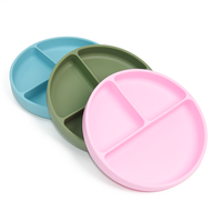 Chinois Meilleure Vente Silicone Bébé Assiette Ventouse Vaisselle pour Enfants Bébé Assiette De Nourriture