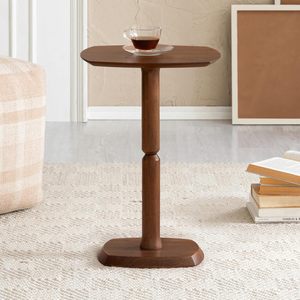 Table console moderne en bois massif de 22 pouces avec finition en noyer, design écologique et durable pour le salon - Product Image 1