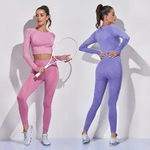 wholesale Women Seamless Yoga Set Fitness Sports 5 Piece Gym Clothing Women Gym Set Workout Sets Top And Sportswear Suit