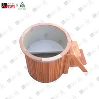 Vapasauna – Vente directe usine – Jupe de bain en cèdre rouge avec revêtement en PP, couvercle isolé et marchepied de sécurité pour spa/villa