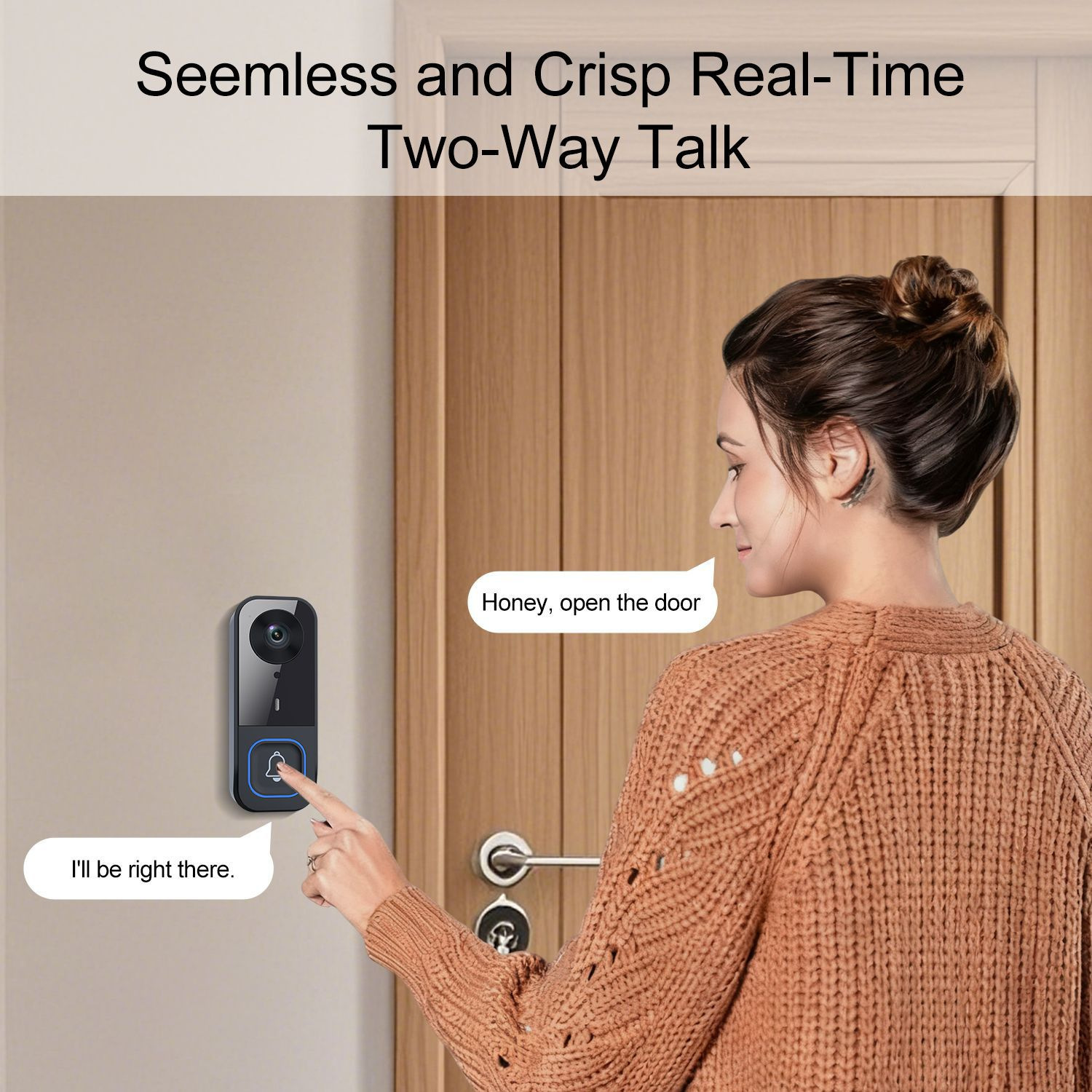 Smart Video Doorbell with 4.5-Inch HD Display, Wireless Two-Way Intercom, HD Camera, Night Vision & Motion Detection for Home Security - View 5