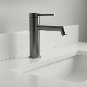 <span class=keywords><strong>Grifo</strong></span> de Lavabo de Baño de Acero Inoxidable 304 Color Gris Metálico, <span class=keywords><strong>Grifo</strong></span> de Agua Fría <span class=keywords><strong>y</strong></span> Caliente con Tapa Plana Dorada - Product Image 2