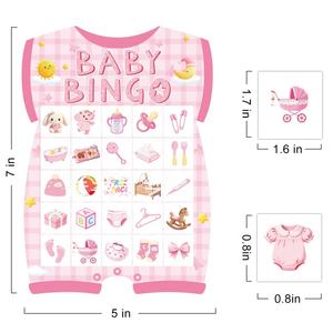 Jeu de cartes de bingo personnalisé pour baptême de bébé, 24 personnes, jeu de cartes de révélation du sexe, devinez fille ou garçon, cartes de fête prénatale - Product Image 3