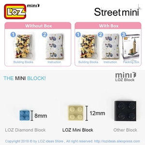 Cho Loz Hot Bán giáo dục DIY xây dựng khối đồ chơi đầy màu sắc Mini gạch cho trẻ em 5-7 năm xem đường phố cảnh thành phố mô hình để - Product Image 4