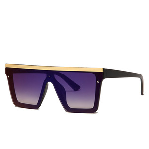 Wholesale Custom Logo Metal Frame UV400 Acrylic Lenses One Piece Fashion Sunglasses - Product Image 3