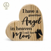 Placa de Madera Ángel Guardián, Recuerdo Conmemorativo de Corazón para Mamá, Regalo de Condolencias en Memoria de un Ser Querido, Venta al por Mayor OEM, Decoración de Ángel de Madera