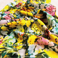 Tissu en crêpe de Chine à imprimé floral aquarelle, best-seller, résistant aux plis, respirant, bon tombé, pour vêtements féminins