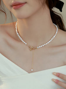 Collier de perles naturelles baroques 1459 pour femmes avec boucle OT - Product Image 3