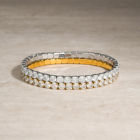 Nouveau Bracelet de danseuse élastique style tennis, ovale, en zircon super brillant, style bohème, en acier inoxydable Dazan INS, collection 2026, bijou pour femme, cadeau, meilleure vente