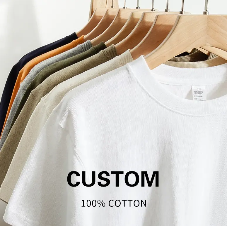 Camiseta blanca básica de diseño para hombre, camiseta personalizada en blanco, Pima, algodón pesado, venta al por mayor