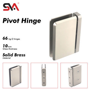 Charnière de porte en verre trempé moderne sans cadre à 360 degrés <span class=keywords><strong>pour</strong></span> immeuble de bureaux, appartement, hôtel, <span class=keywords><strong>portail</strong></span> en laiton massif nickelé brossé - Product Image 2