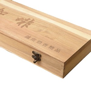 Caja de madera rectangular con cerradura para caligrafía y pintura, caja de regalo para manualidades, almacenamiento de espadas, abanicos, té y cápsulas de café - Product Image 2