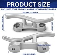 Crampons de quai en aluminium Jenaai, style S, robustes, avec trous de fixation encastrés pour bateaux et kayaks - Fabriqués en Chine