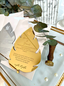 Invitation de mariage à feuilles tropicales Conception de feuilles de <span class=keywords><strong>palmier</strong></span> Monstera, thème botanique vert pour les mariages à destination de plage - Product Image 2