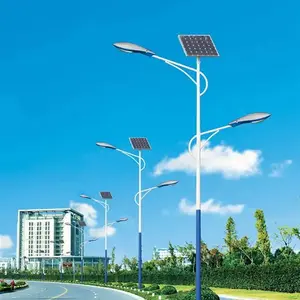 Vente chaude prix le plus bas du lampadaire solaire de rue extérieur galvanisé à chaud