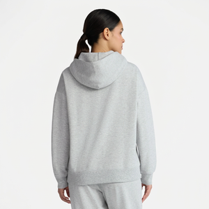 Plus Size Women's Oversized Anti-Wrinkle Hoodie Fleece Drop Shoulder Long Sleeve Solid Grey Pullover Sweatshirt 100% Cotton - Product Image 4