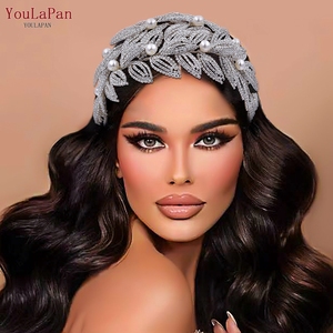 YouLaPan <span class=keywords><strong>HP411</strong></span> Diadema nupcial con hojas brillantes, diadema de boda hecha a mano, accesorios para el cabello de lujo para mujer, joyería, tocado de novia - Product Image 5