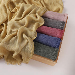 وشاح شروت الأكثر مبيعًا بالجملة، خفيف الوزن، شال للنساء المسلمات، حجاب من فيسكوز قطن كتان رايون مودال بملمس مجعد لعام 2025 - Product Image 4