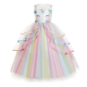 Festa di compleanno ragazze <span class=keywords><strong>unicorno</strong></span> abito da principessa con disegno di Tulle arruffato Costume da ragazza <span class=keywords><strong>unicorno</strong></span> arcobaleno - Product Image 5