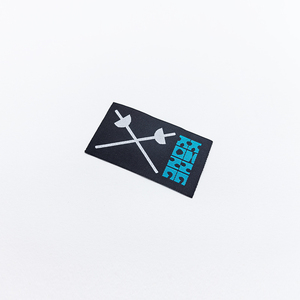 Etichette Personalizzate in Damasco Bianco e Nero, Autoadesive o da Cucire, per Abbigliamento, Borse e <span class=keywords><strong>Scarpe</strong></span>, Stampate su Tessuto in Poliestere - Product Image 1