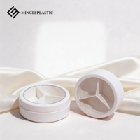 Boîtier vide en plastique PP recyclable sur mesure pour fard à paupières et palette de correcteur 3 couleurs, pour conteneur cosmétique