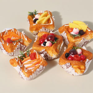 ของตกแต่งรูปขนมเดนิชผลไม้ปลอมเหมือนจริง สำหรับตกแต่งหน้าต่าง<span class=keywords><strong>ร้าน</strong></span>ครัว คาเฟ่ เบเกอรี่ และตกแต่งโต๊ะบ้านอย่างมีสไตล์ - Product Image 1