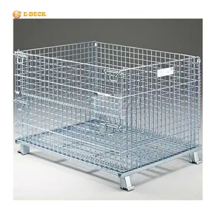 Foldable Hot Sale Galvanized Steel Storage Stackable Wire Mesh Cages With Good Price