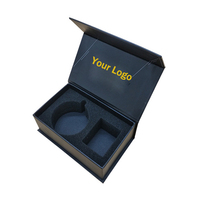 Boîte cadeau magnétique rigide personnalisée texturée haute densité avec insert en mousse découpée pour huiles essentielles