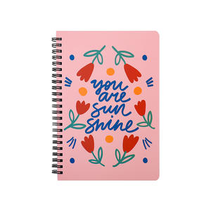 2023 all'ingrosso contrasto colore Inspirational Pink floral B5 A5 A6 A7 <span class=keywords><strong>quaderni</strong></span> a <span class=keywords><strong>spirale</strong></span> rilegati con copertina rigida personalizzati - Product Image 1