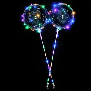 Hot Sale Bobo Balloon 18/20/24/32 Inches Light LED Party Balloon With Sticker For Party Decoration